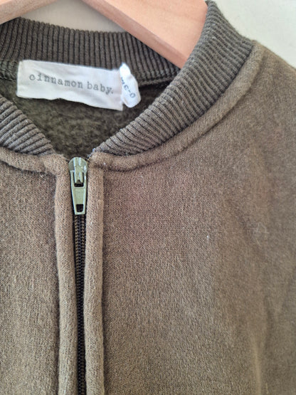 Cinnamon Baby Olive Green Fleeced Onesie Size 000