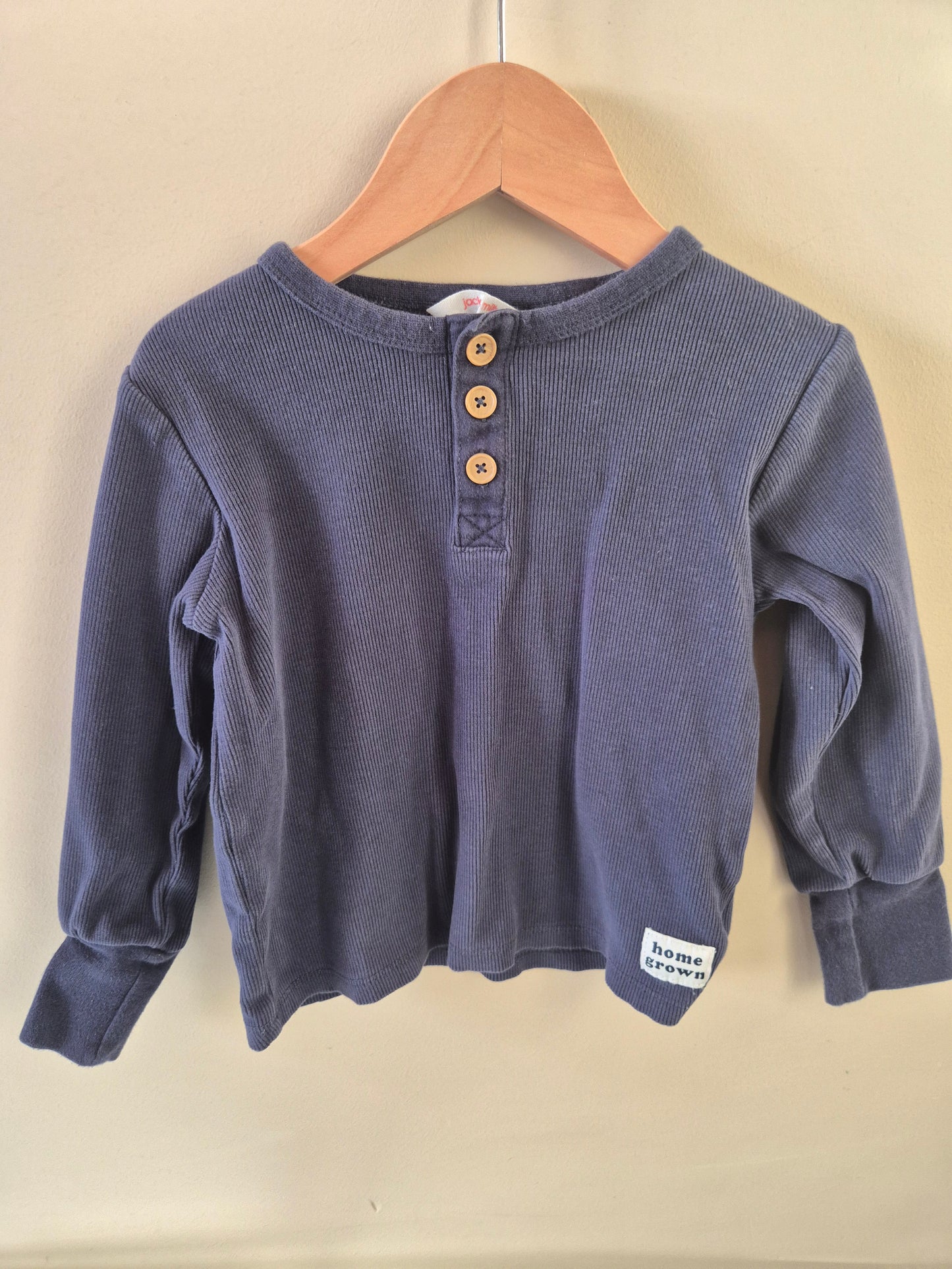 Jack & Milly Size 3 Long Sleeve Waffle Shirt