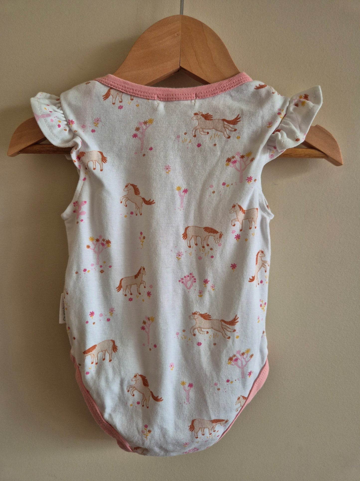 Purebaby Pony Frill Bodysuit Size 00