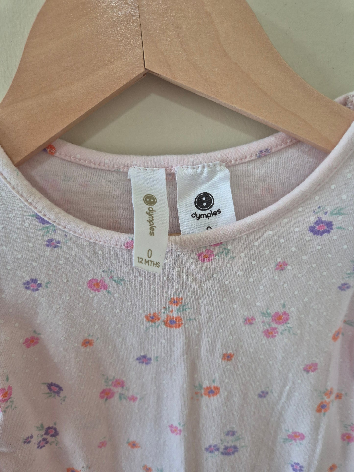 Dymples Frill Pink Bodysuit Size 0