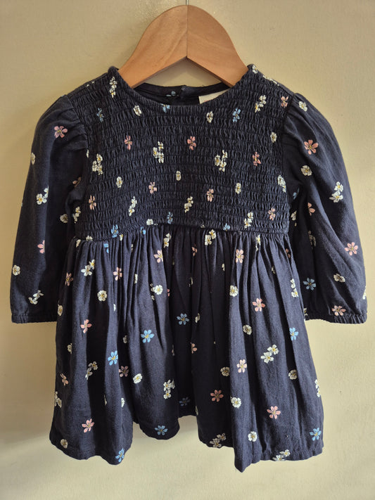 Sprout Long Sleeve Floral Navy Dress Size 0
