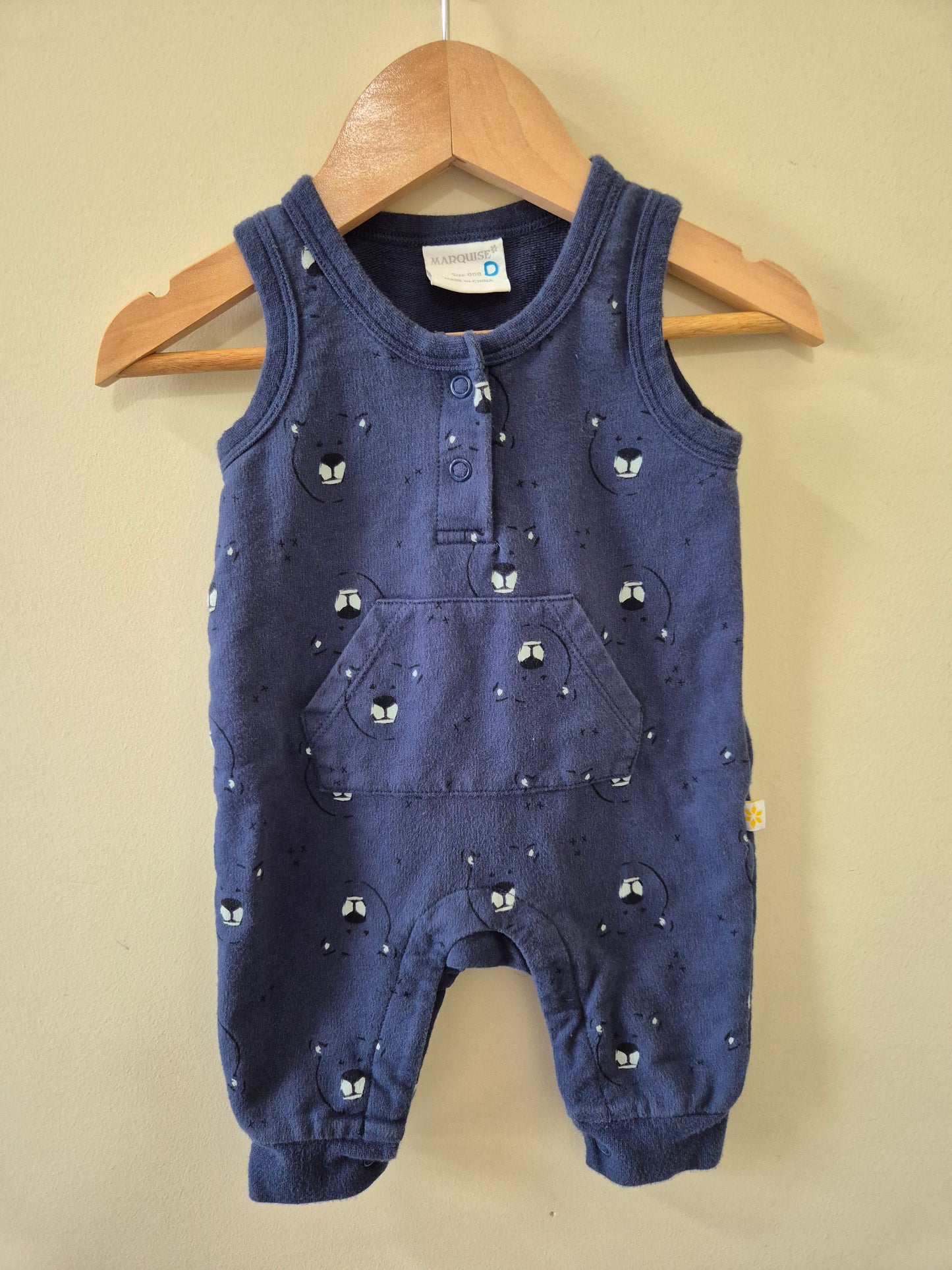 Marquise Navy Blue Bear Romper Size 000