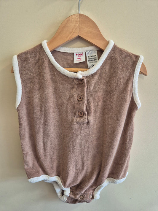 Seed Heritage Terry Romper in Cookie Size 0