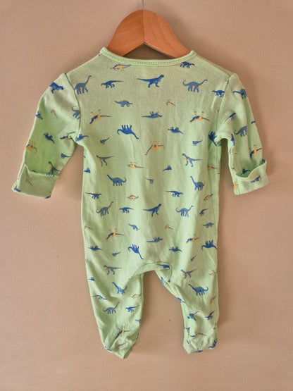 Dymples Green Dinosaur Onesie Size 00