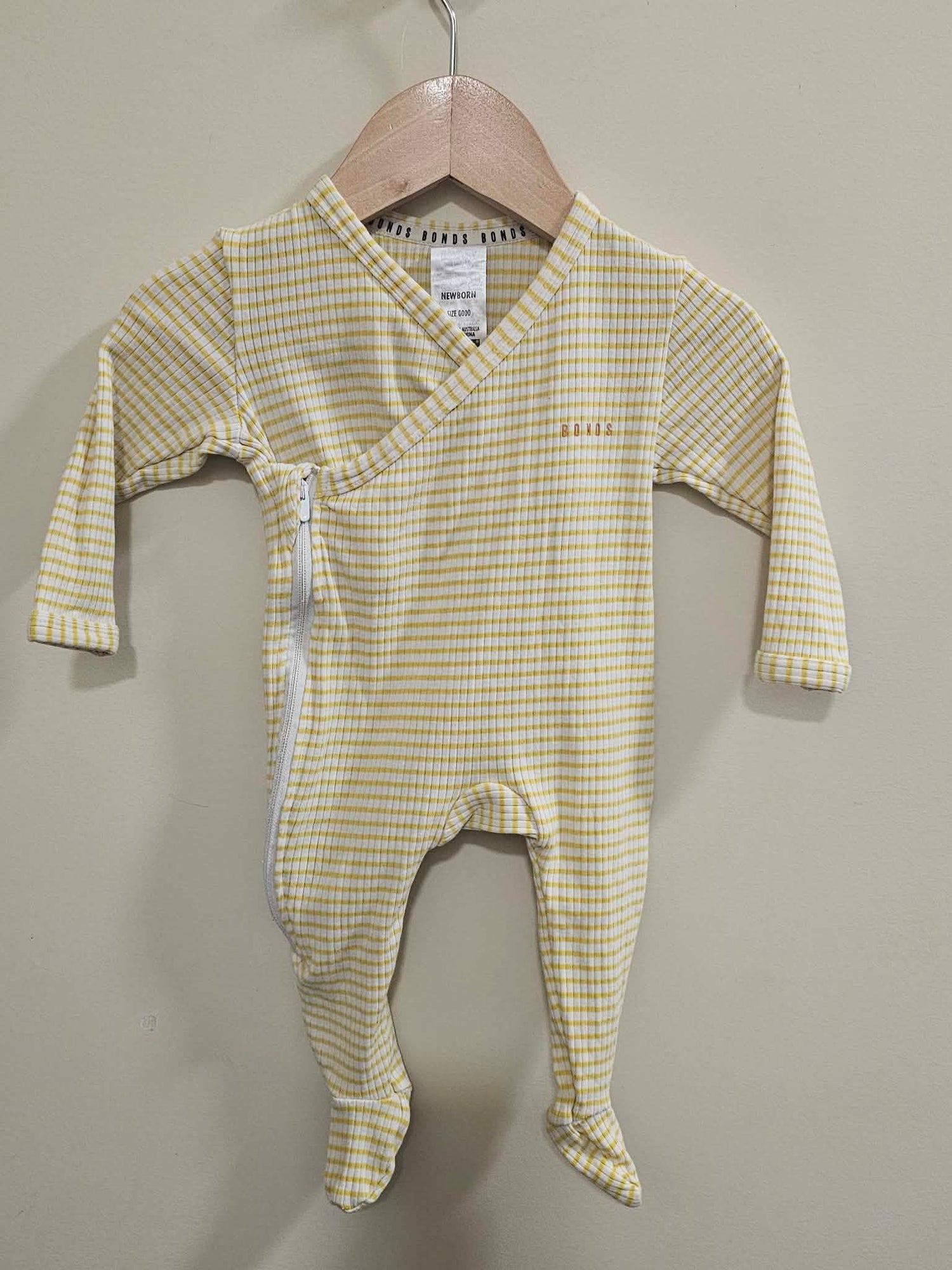 Bonds Yellow Wrap Onesie Size 0000