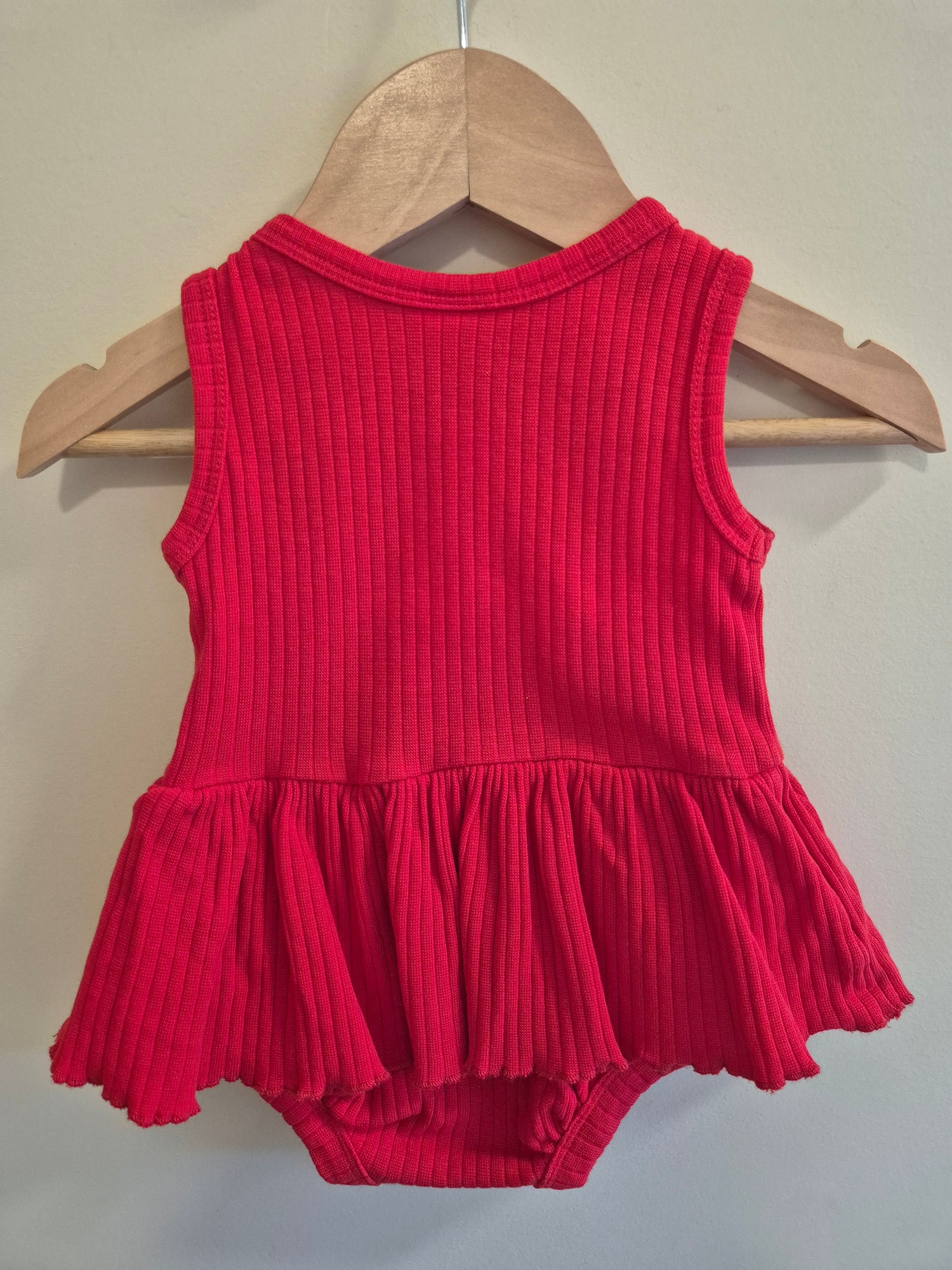 Dymples Red Ribbed Bodysuit Dress Size 00
