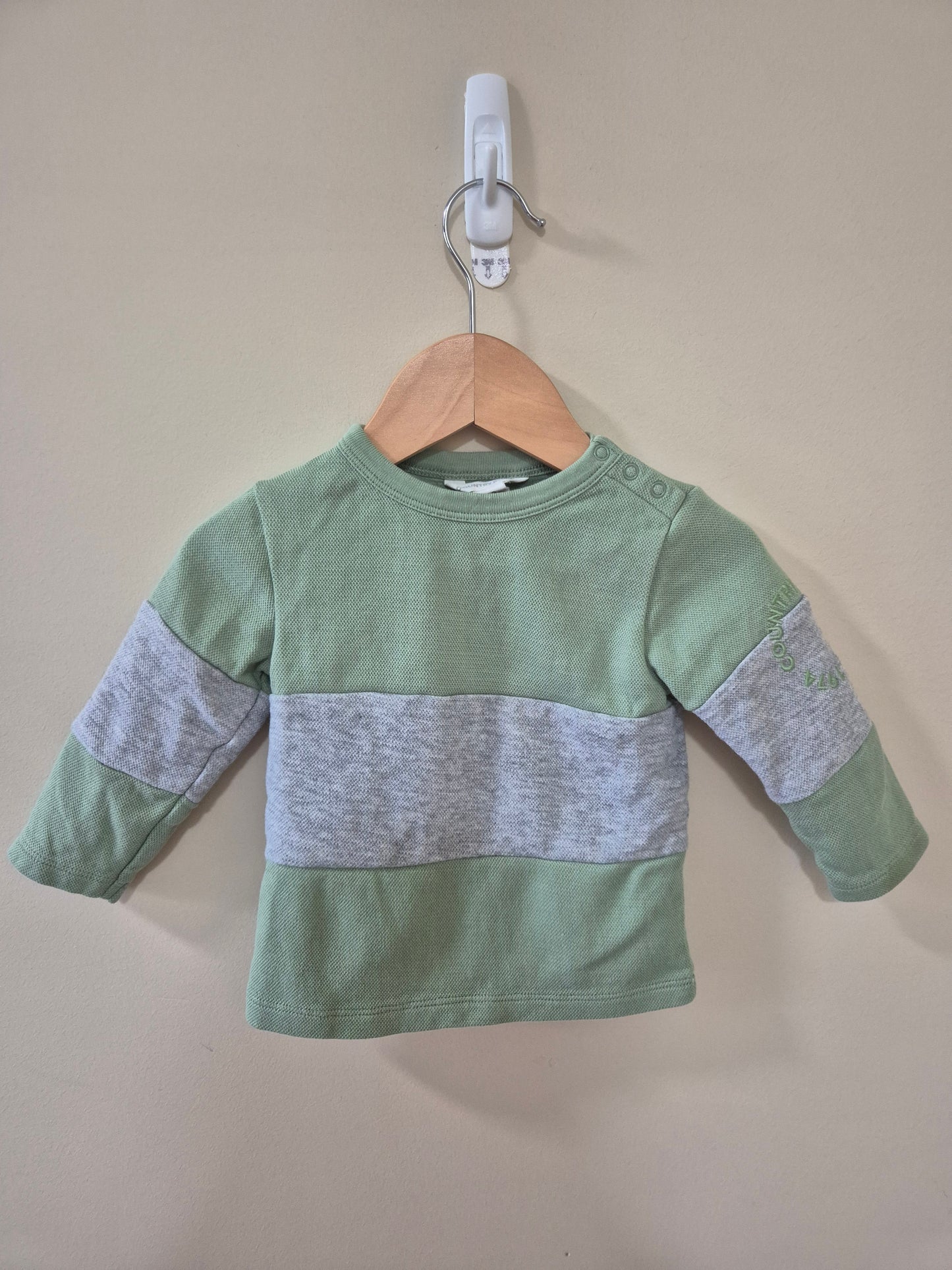 Country Road Green and Grey Long Sleeve Shirt Size 00