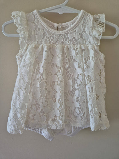 White Floral Dress Bodysuit - Size 000