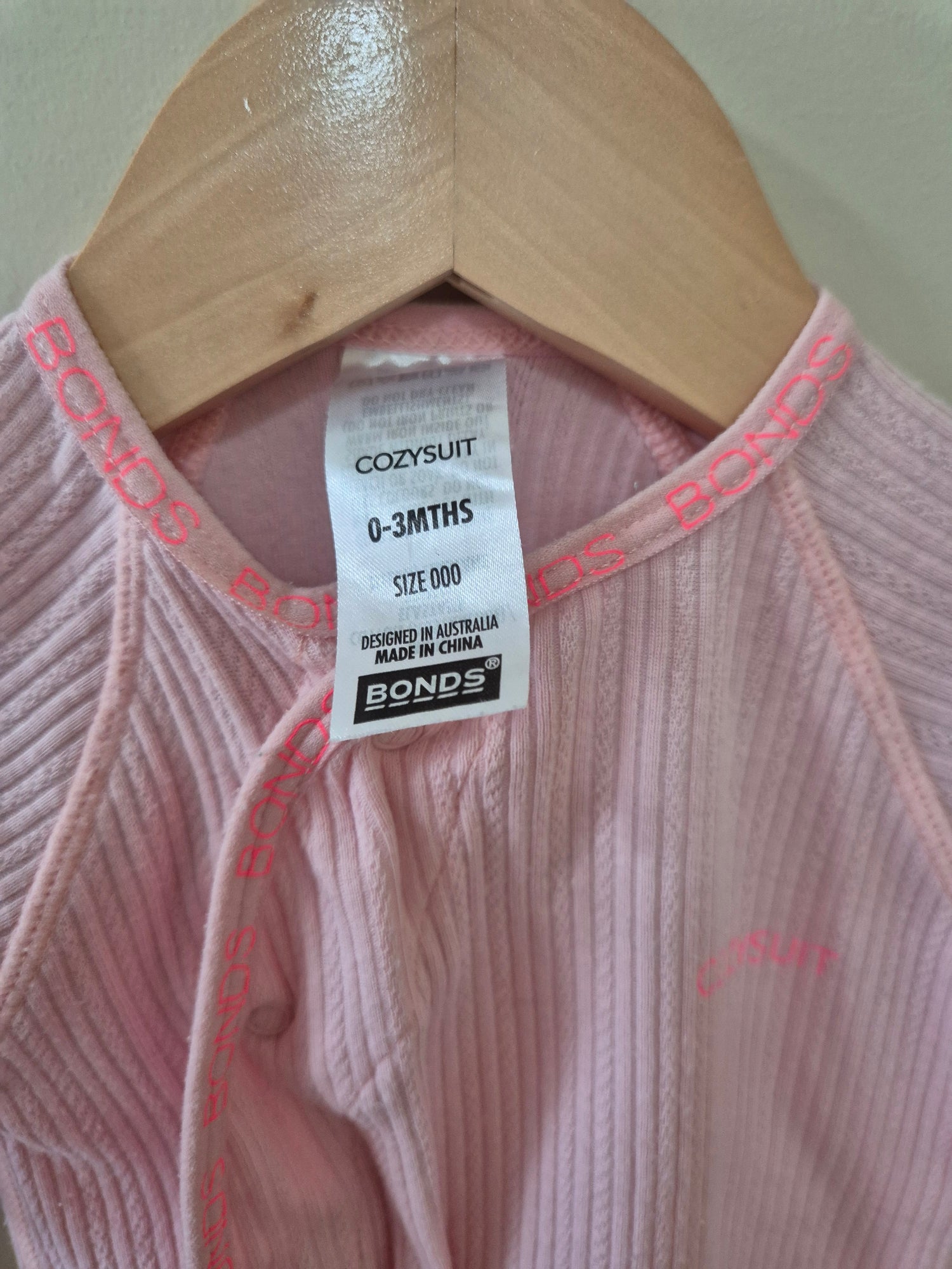 Pink BONDS Cozysuit - Size 000