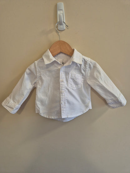 Country Road Linen White Long Sleeve Shirt Size 00