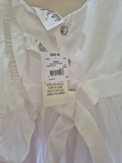🤍 White Tulle Occasion Dress – Size 00