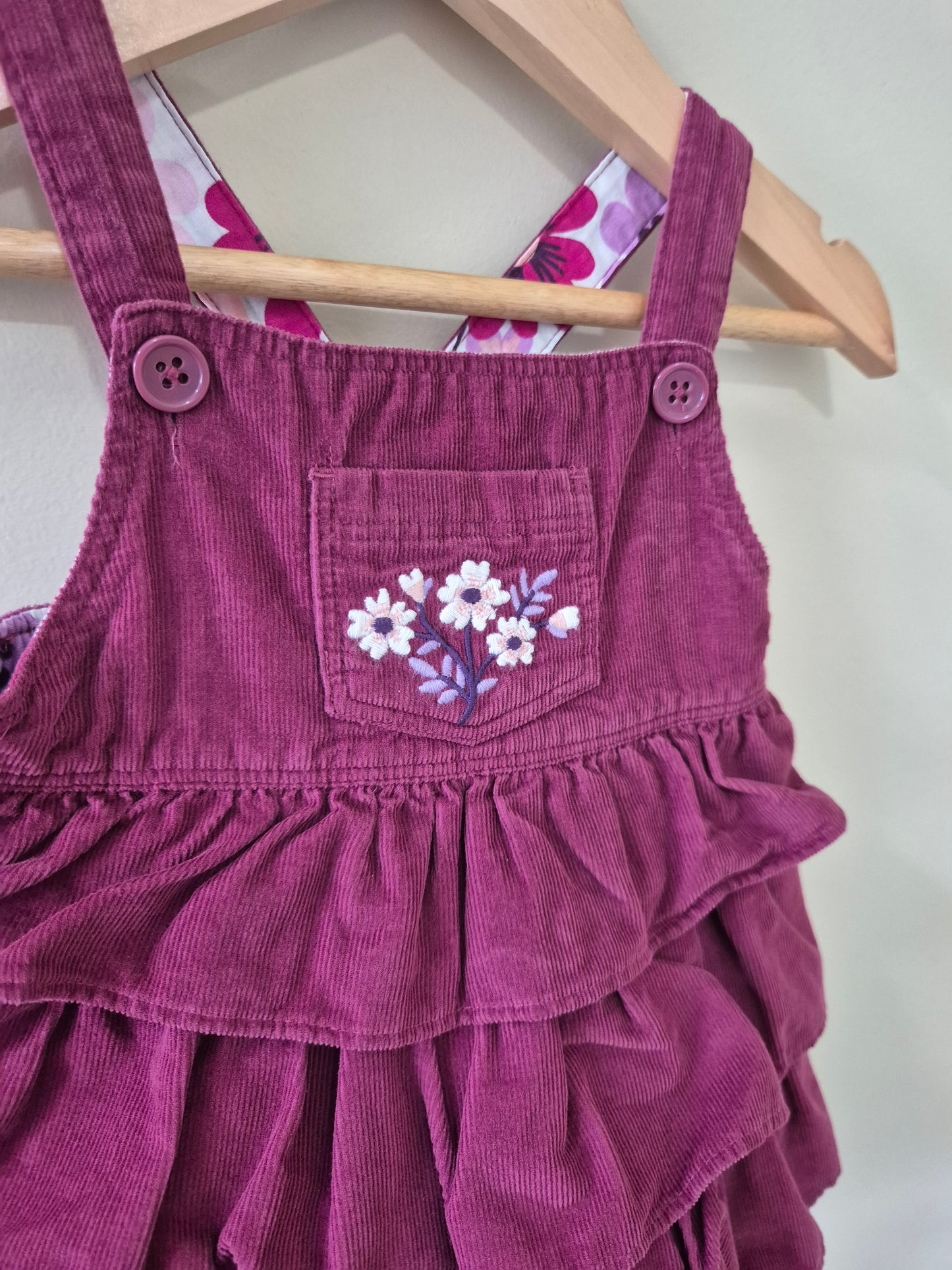 Baby Girl Floral Corduroy Dress - Size 0