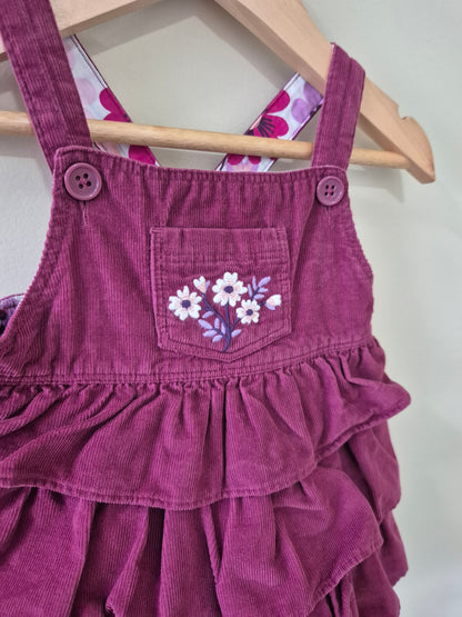 Baby Girl Floral Corduroy Dress - Size 0