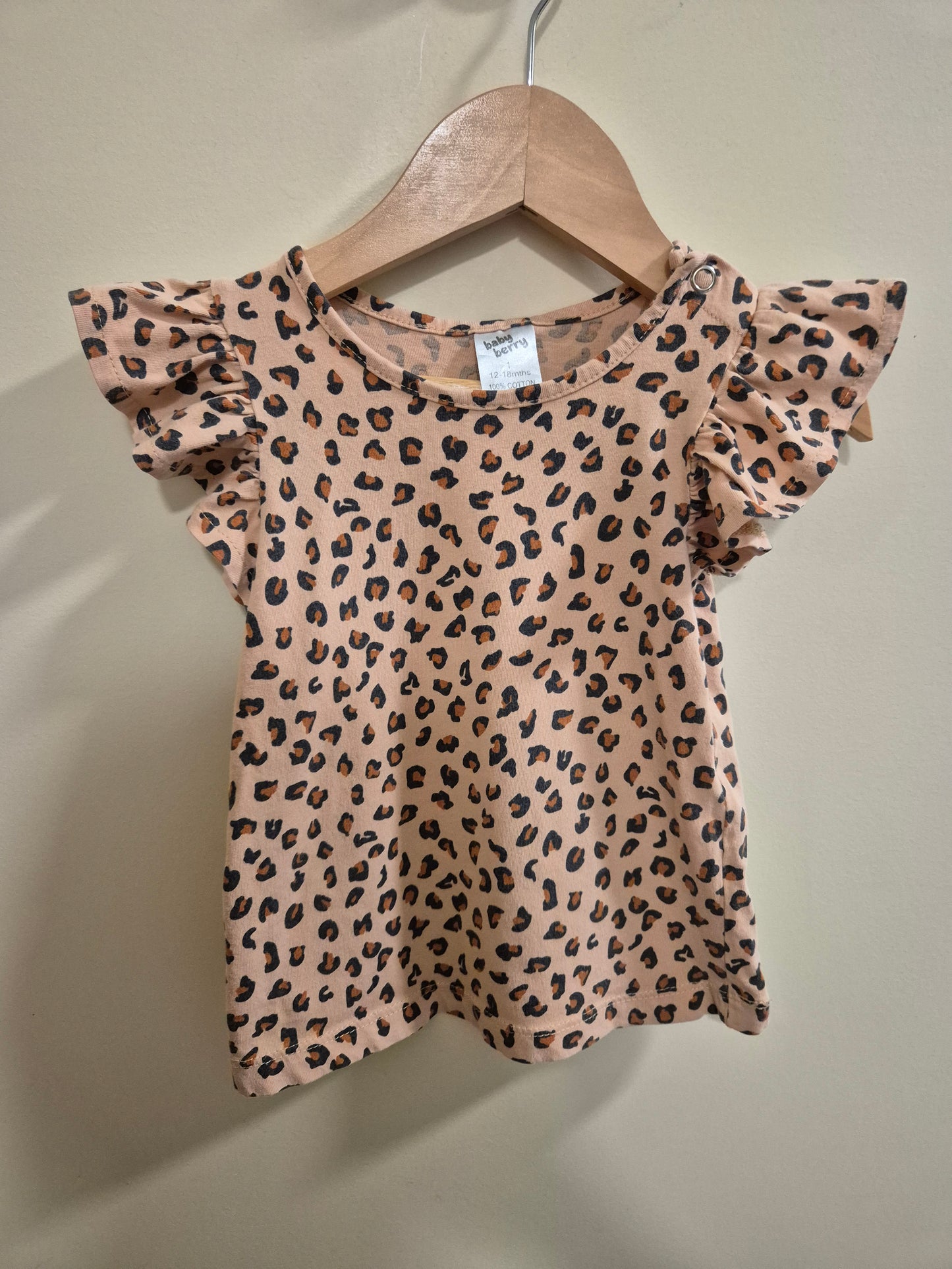 Baby Berry Cheetah Print Shirt Size 1