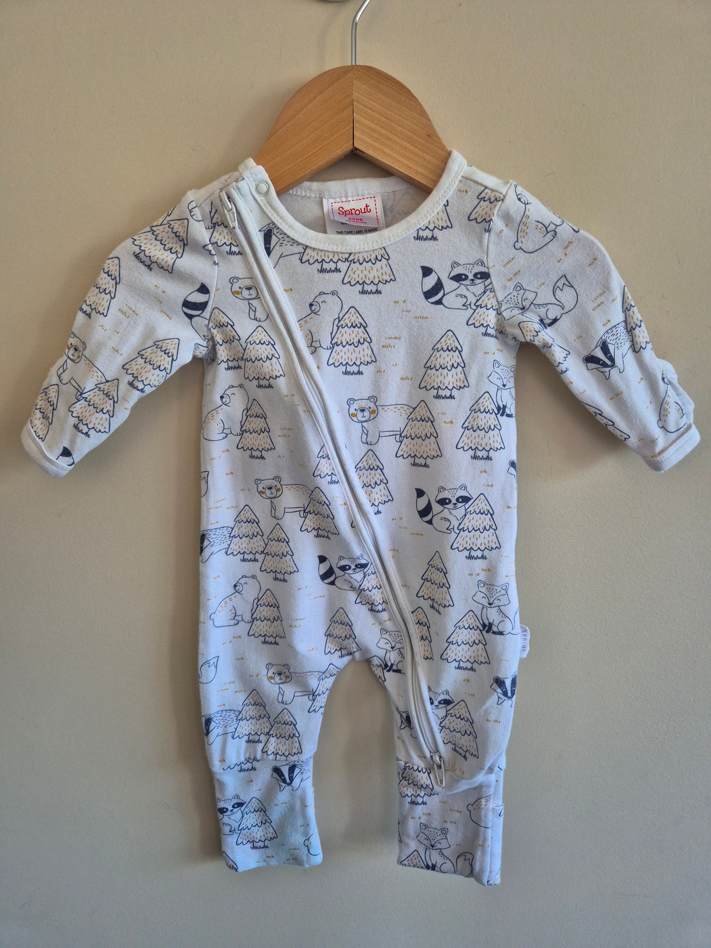 Sprout Raccoon Onesie Size 0000