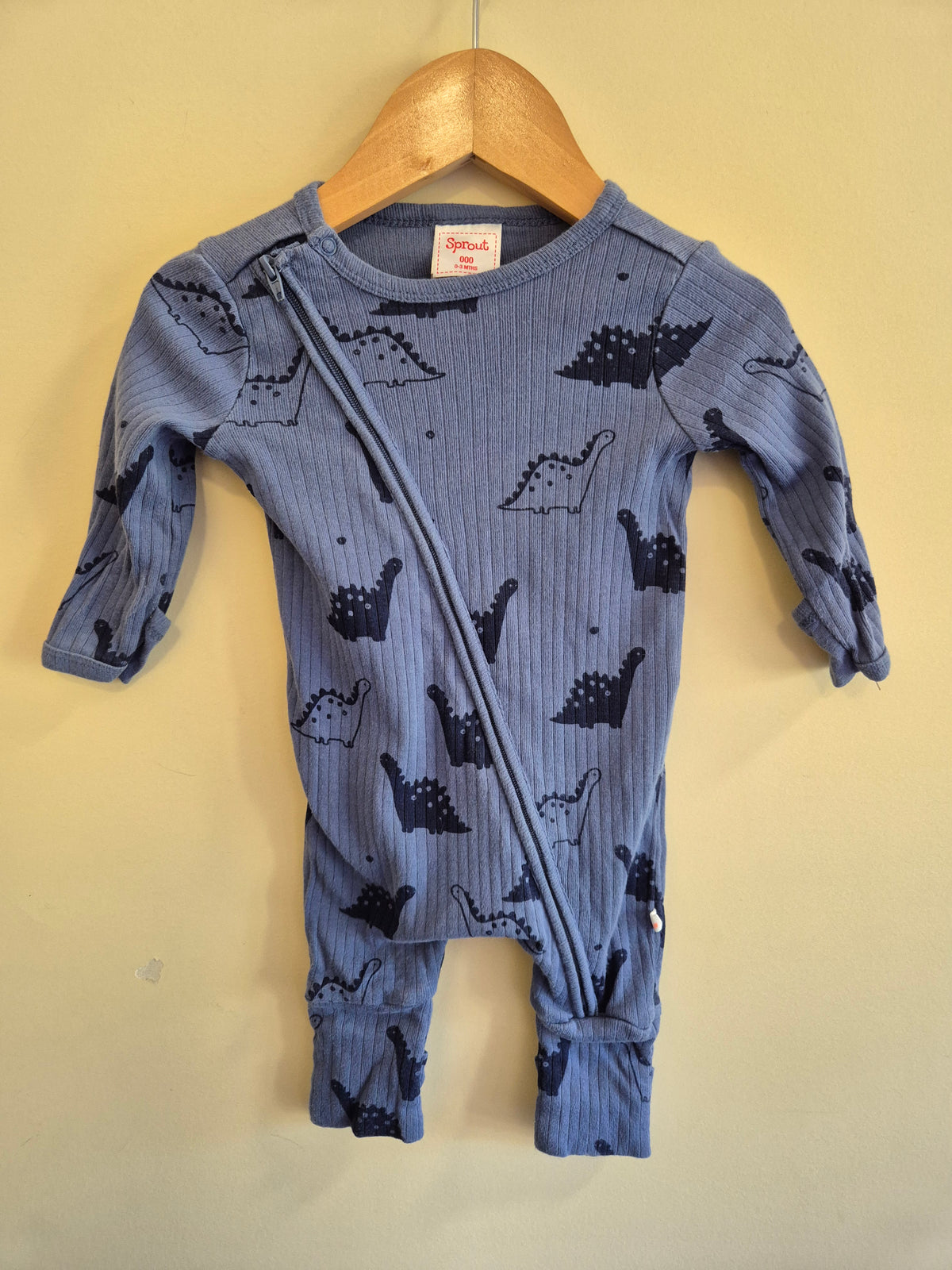 Sprout Dino Ribbed Navy Onesie Size 000