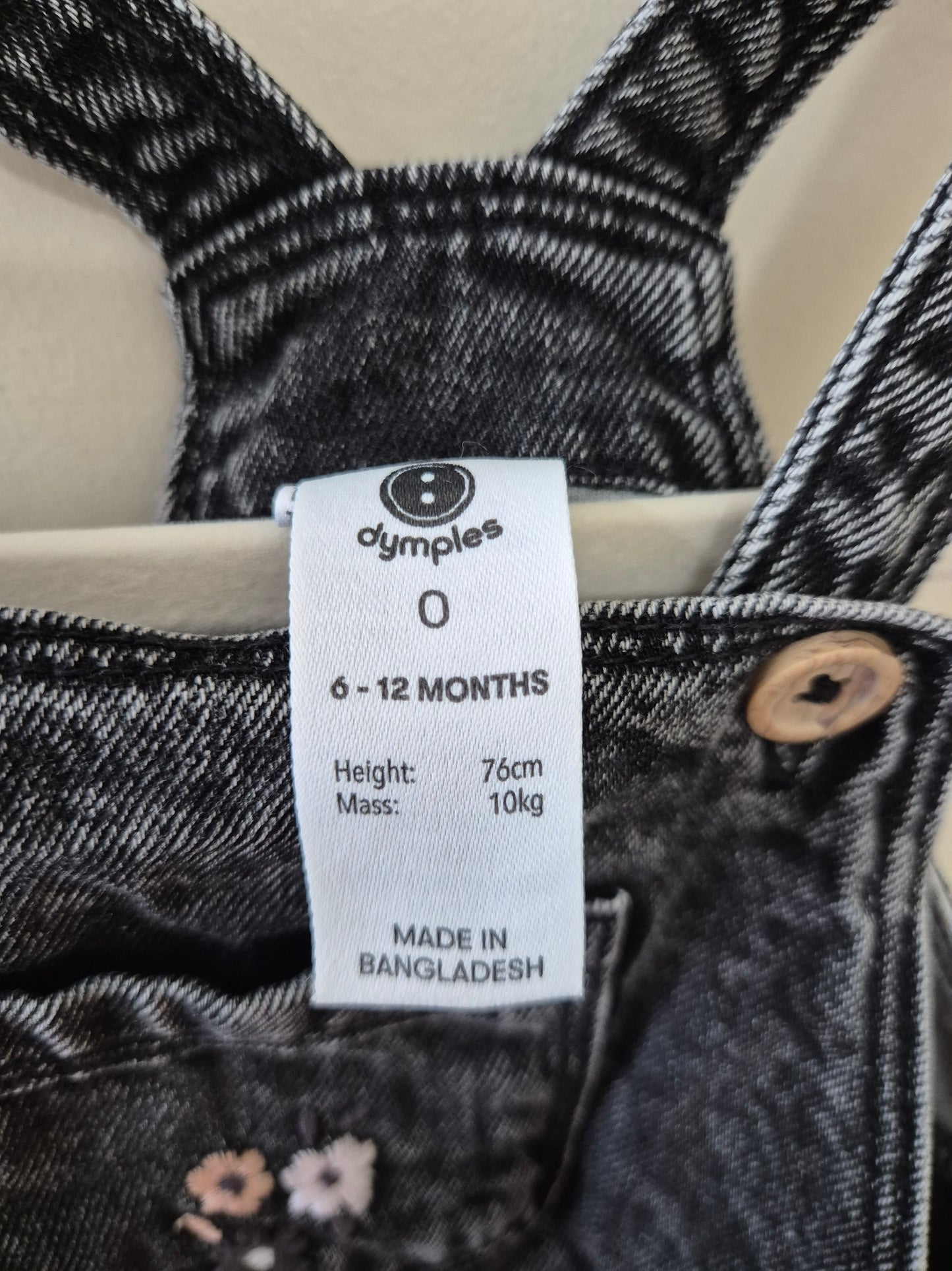 Floral Washed Denim Dress with Bonus Bodysuit - Size 0