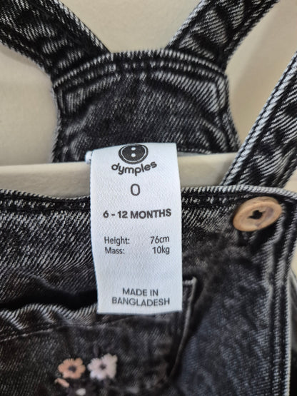 Floral Washed Denim Dress with Bonus Bodysuit - Size 0