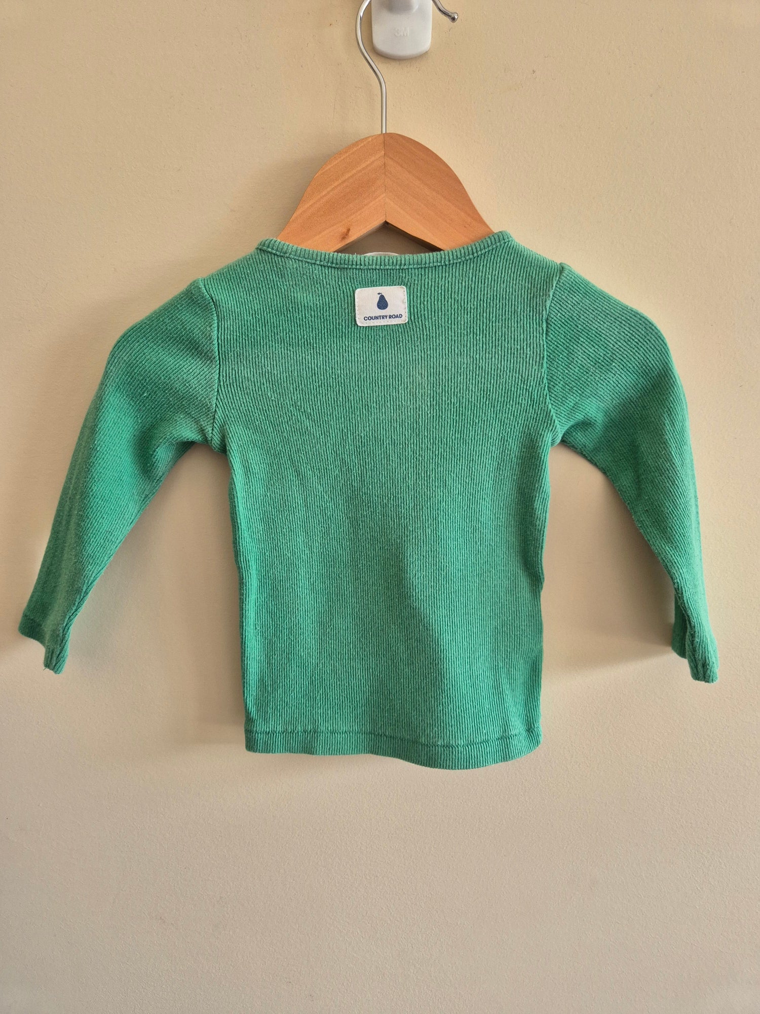 Country Road Green Ribbed Long Sleeve Shirt Size 00