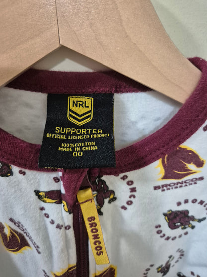 Broncos Rugby Union Onesie Size 00