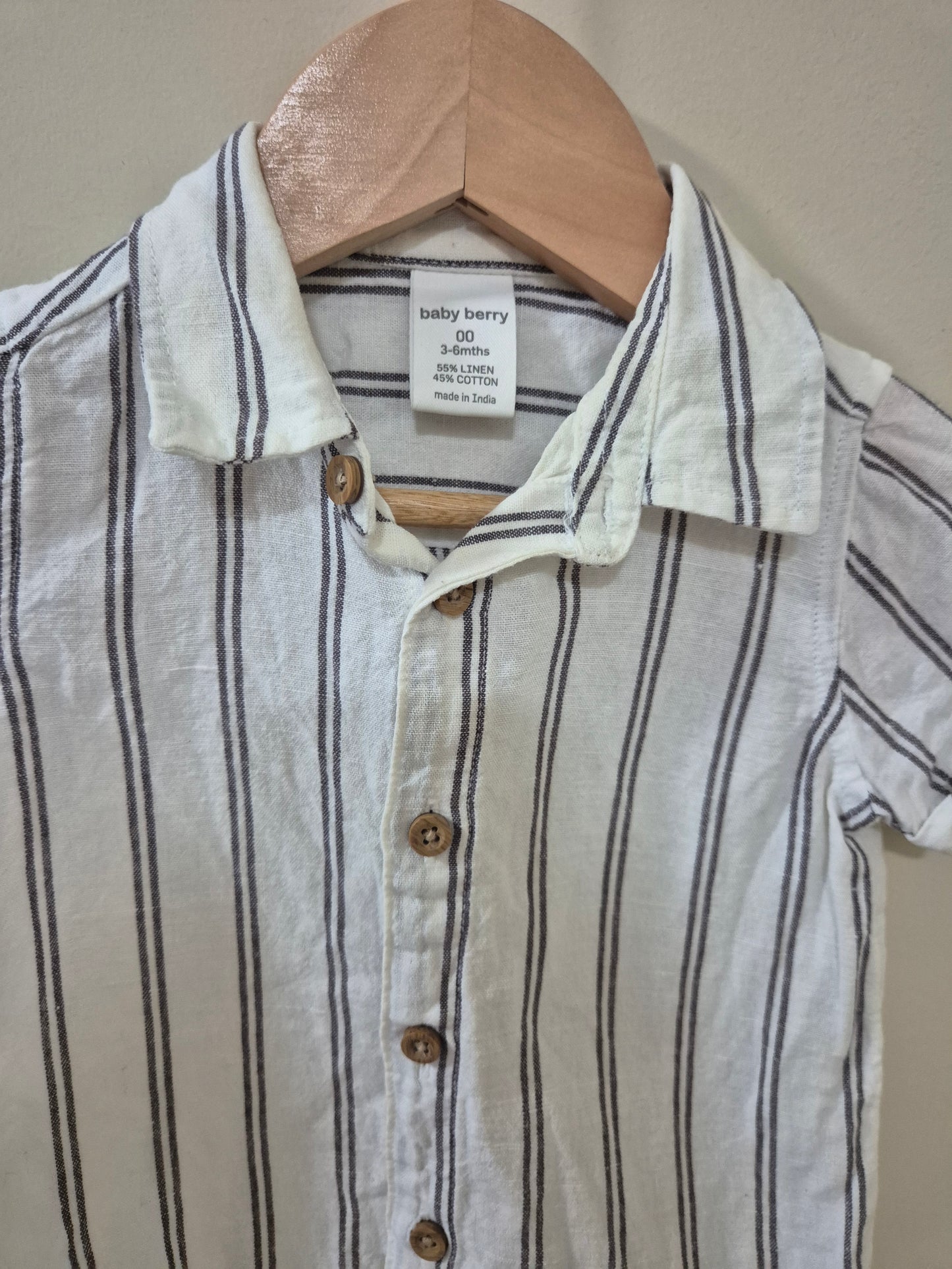 Baby Berry Striped Button Up Shirt Size 00