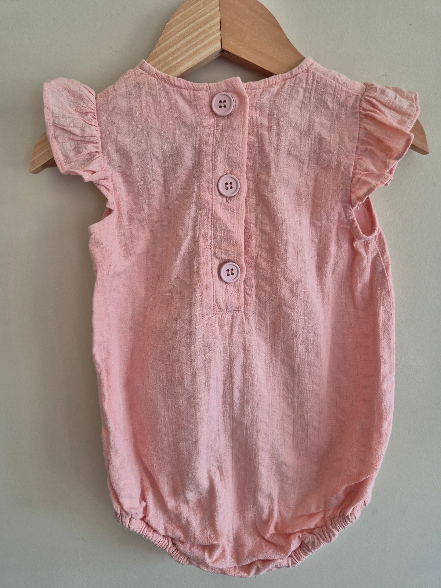 Bonnie & Harlo Pink Linen Bodysuit Size 1