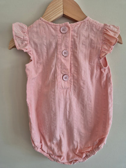Bonnie & Harlo Pink Linen Bodysuit Size 1