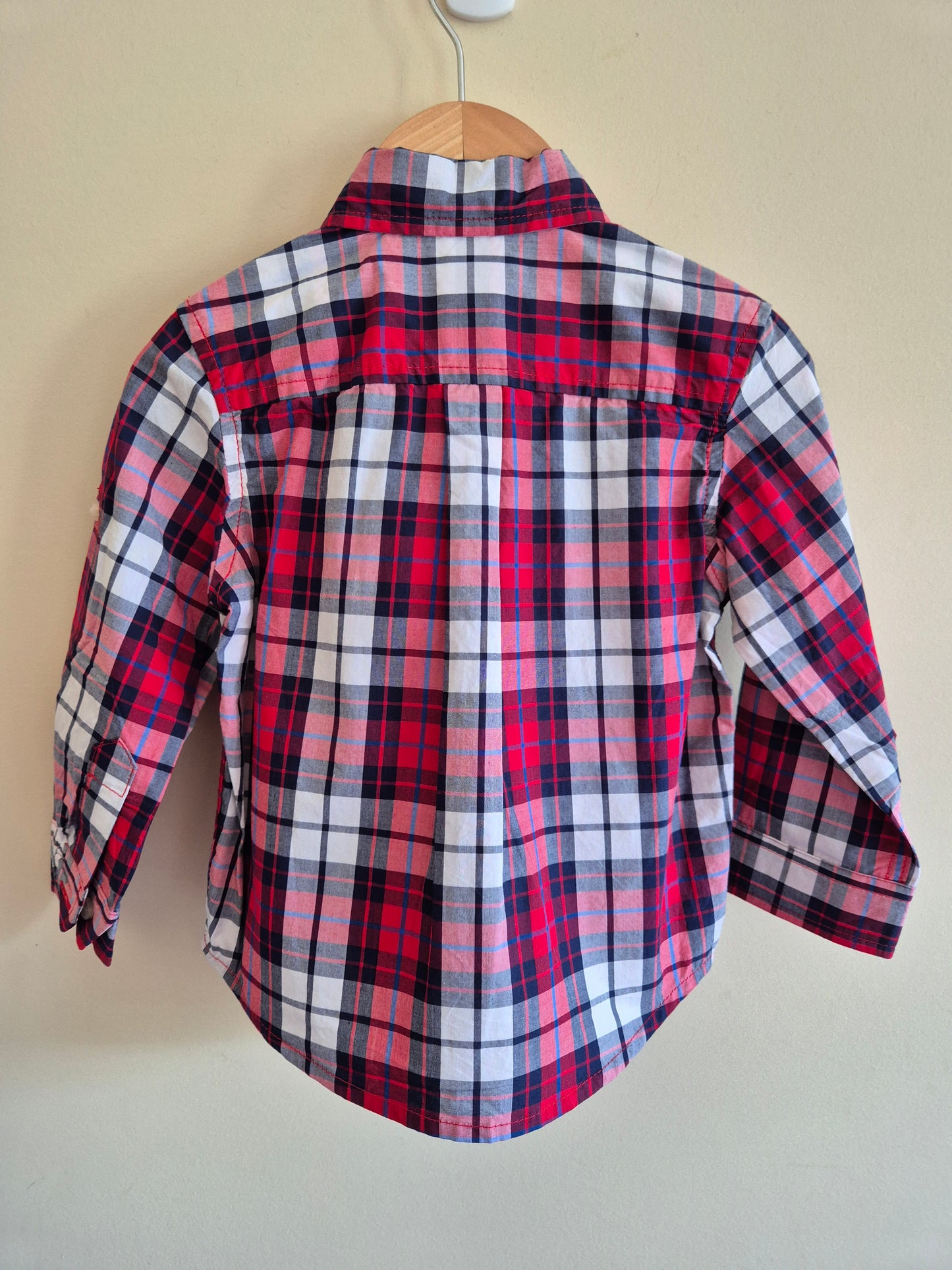Little Me Plaid Long Sleeve Shirt Size 1