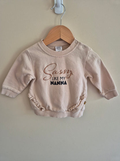 Ollies Place "Sassy LIKE My Nanna" Jumper Size 00