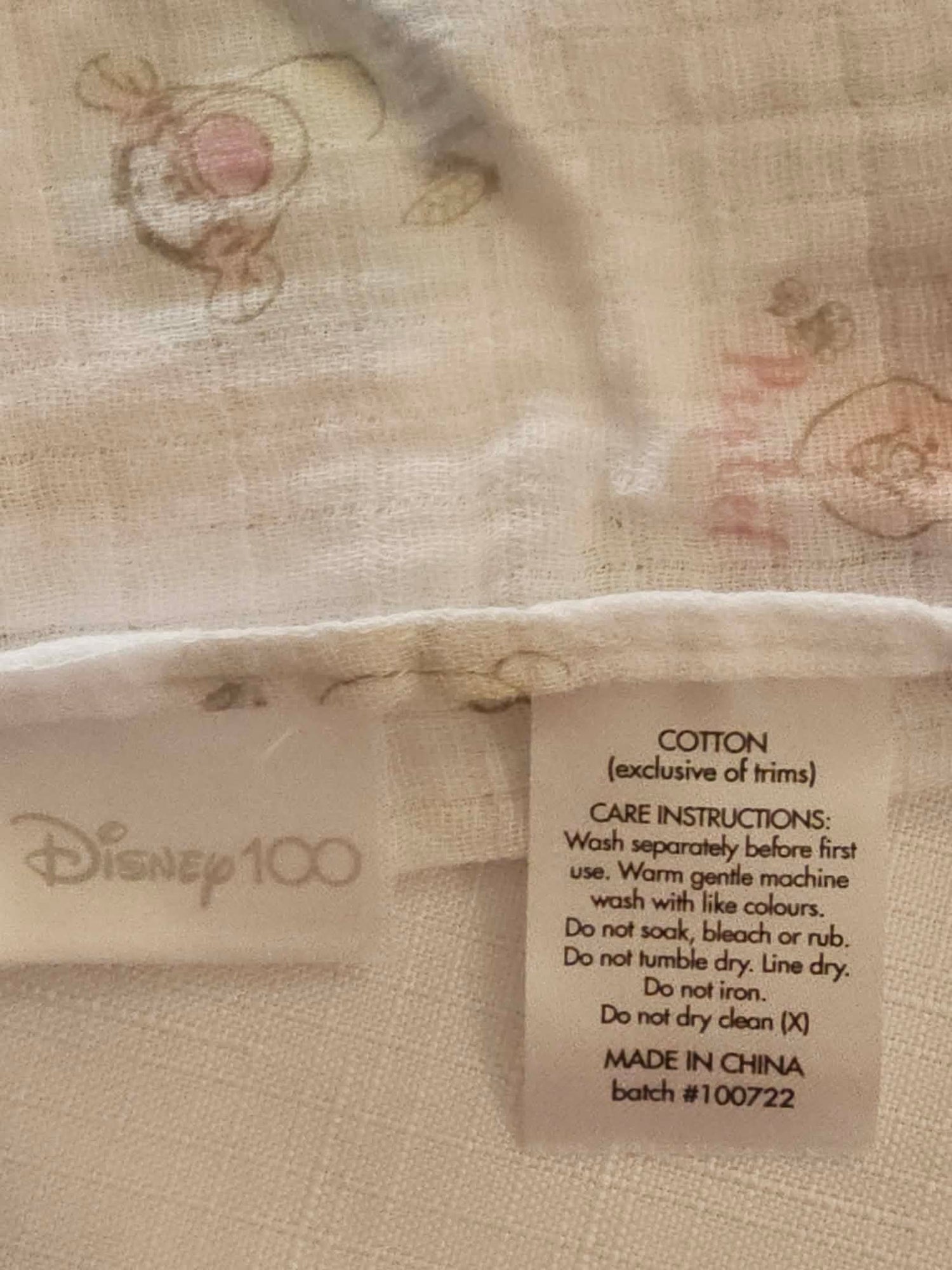 Winnie The Pooh Disney 100 Muslin