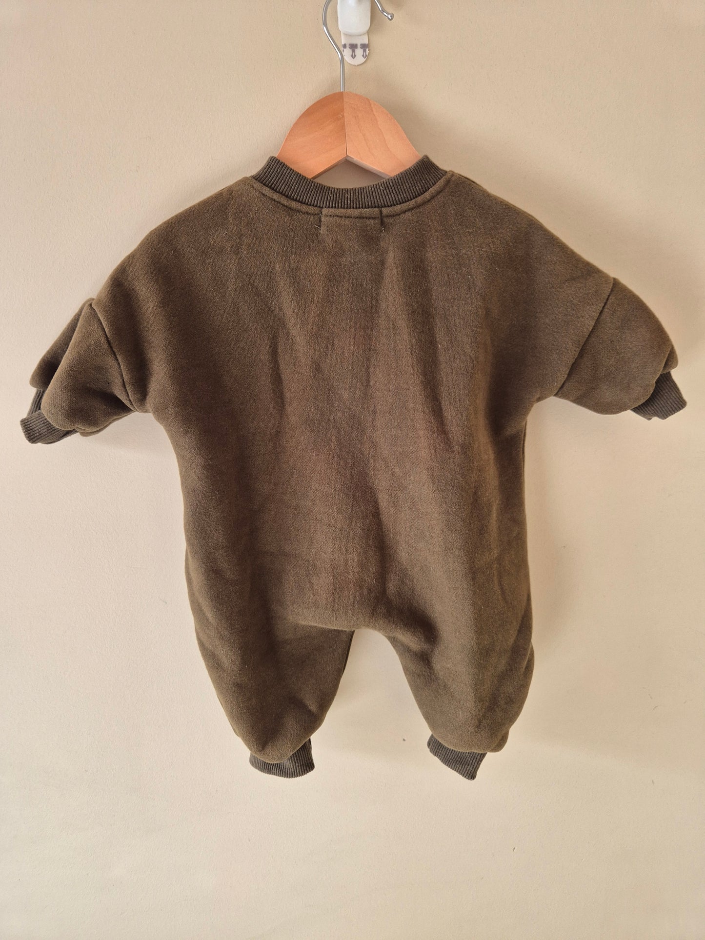 Cinnamon Baby Olive Green Fleeced Onesie Size 000