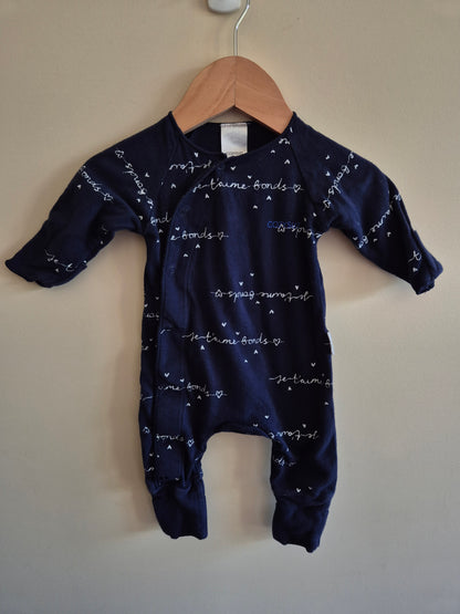 Bonds Navy Cozysuit Size 0000