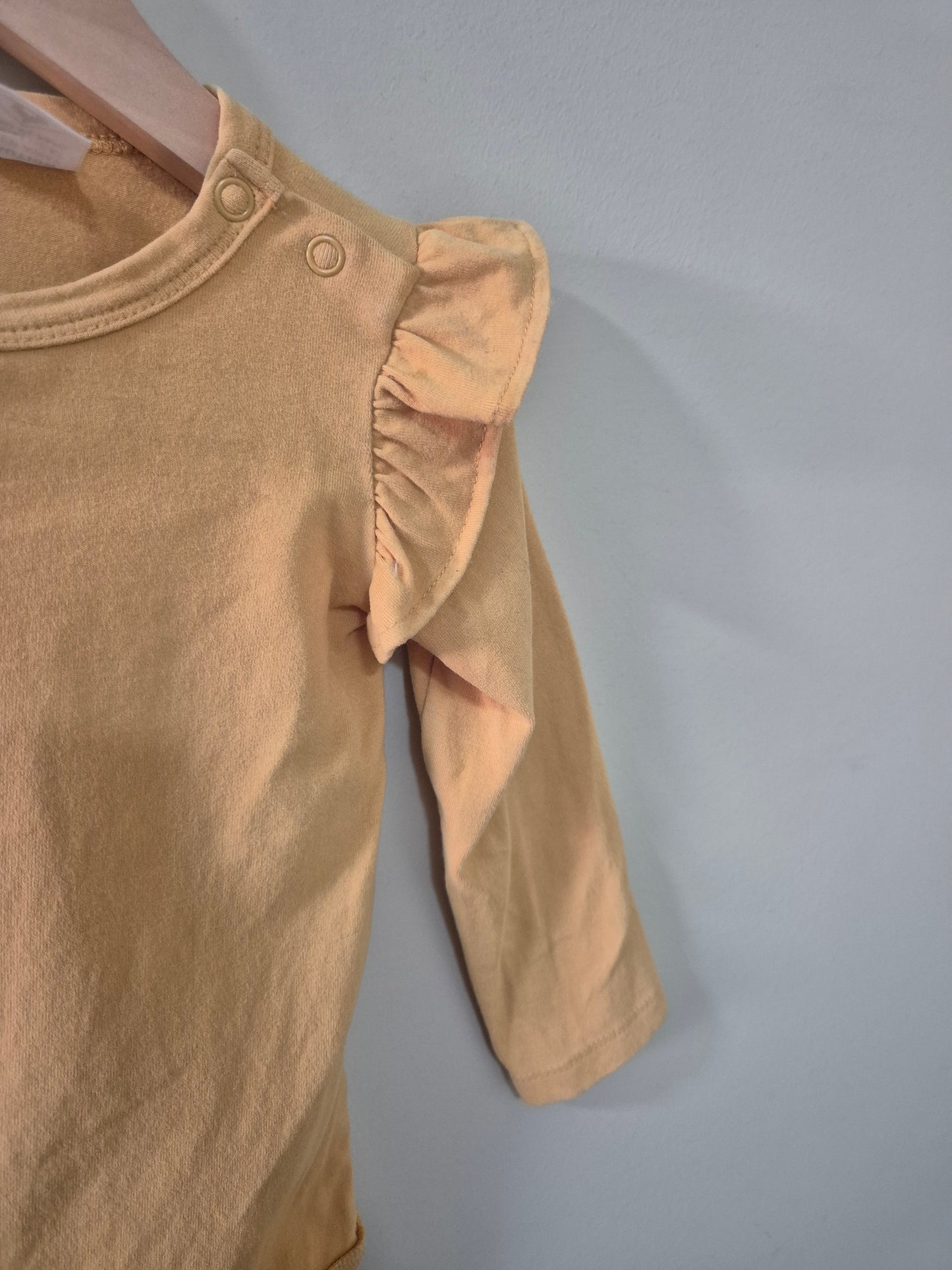 Cotton On Soft Mustard Frill Bodysuit Size 1