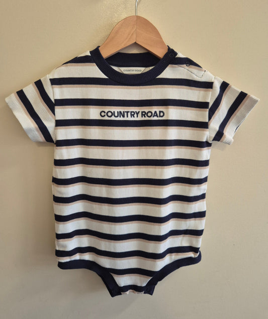 Country Road Striped Oversized Onesie Size 1