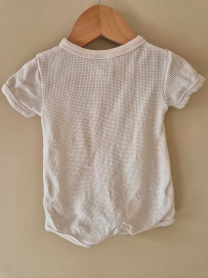Baby Berry Waffle White Romper 000