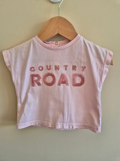 Country Road Pink Sequin Shirt Size 00