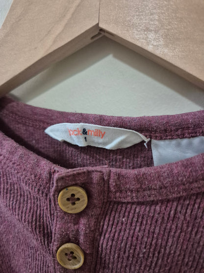 Jack & Milly Long Sleeve Maroon Shirt Size 1