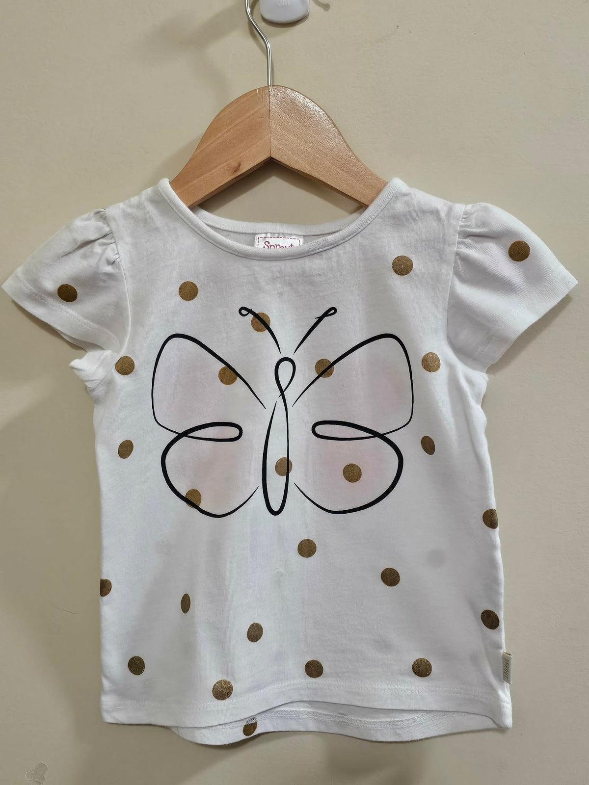 Sprout Butterfly Poka Dot Shirt Size 1