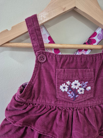 Baby Girl Floral Corduroy Dress - Size 0
