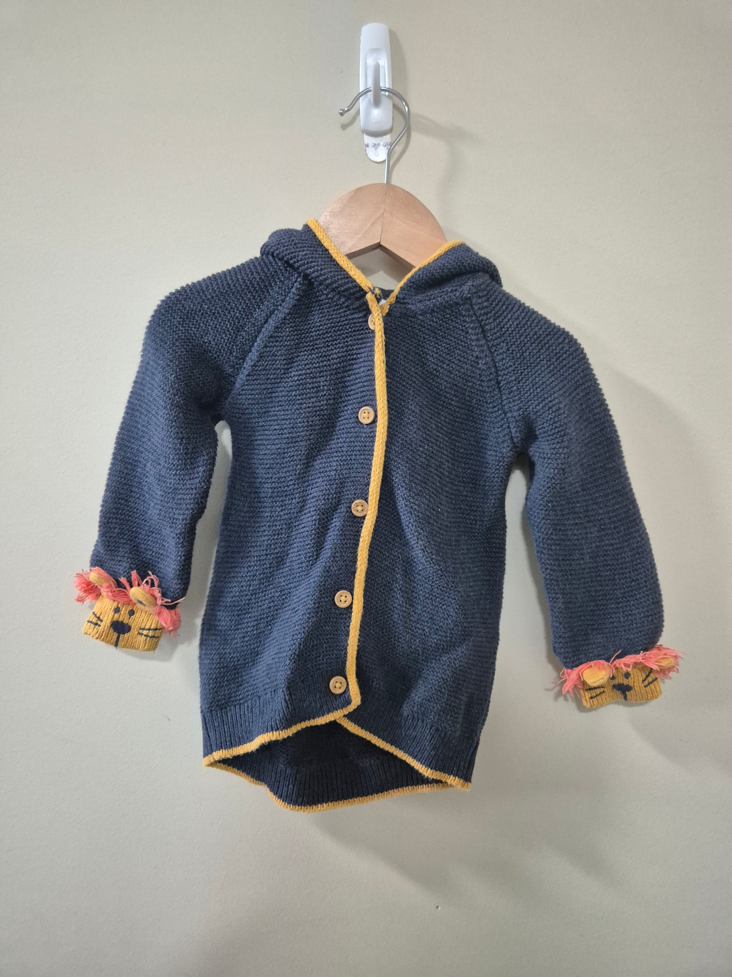 Jack & Milly Knitted Lion Cardigan Size 0