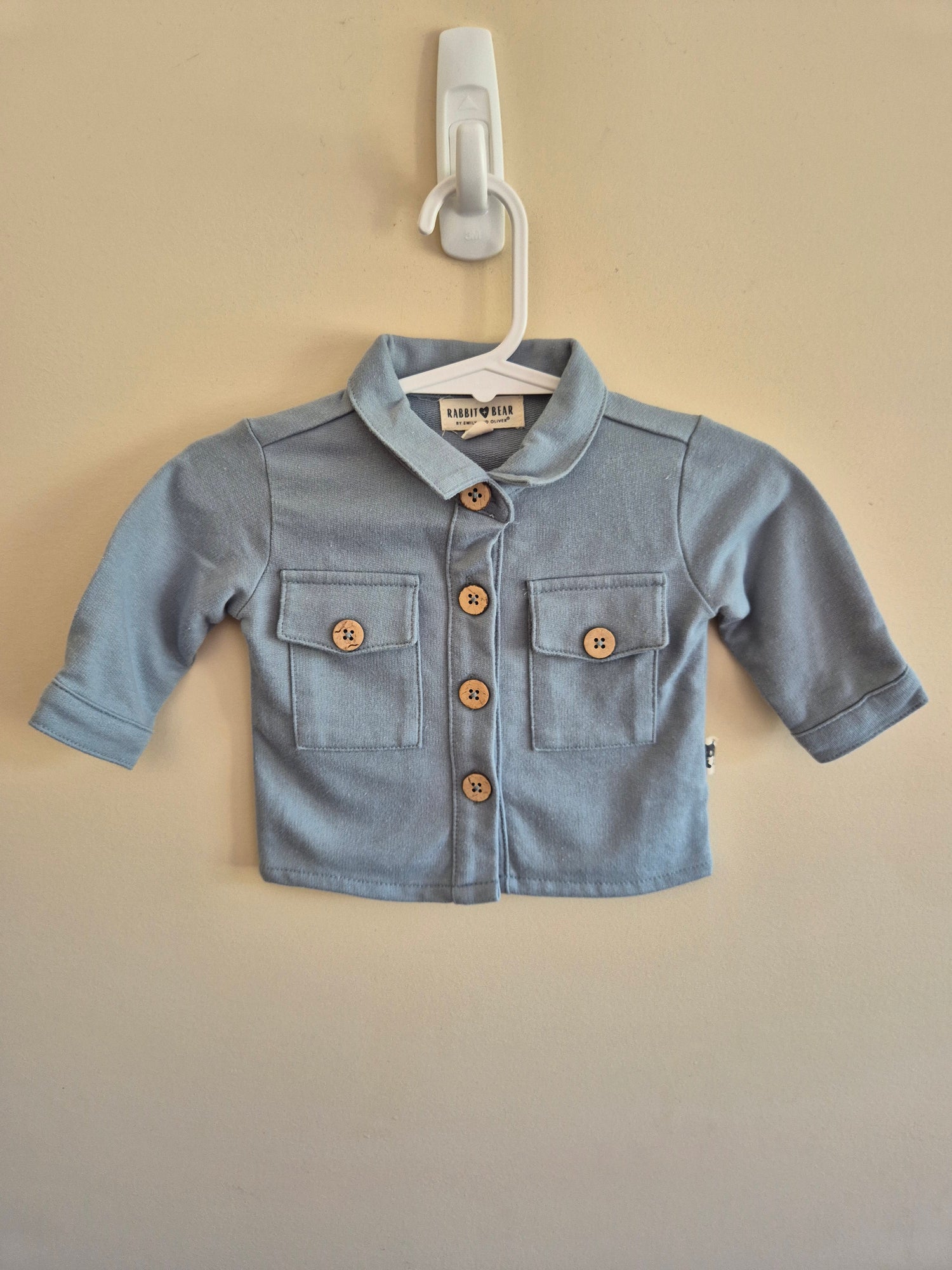 Rabbit + Bear Long Sleeve Button Up Shirt Size 000