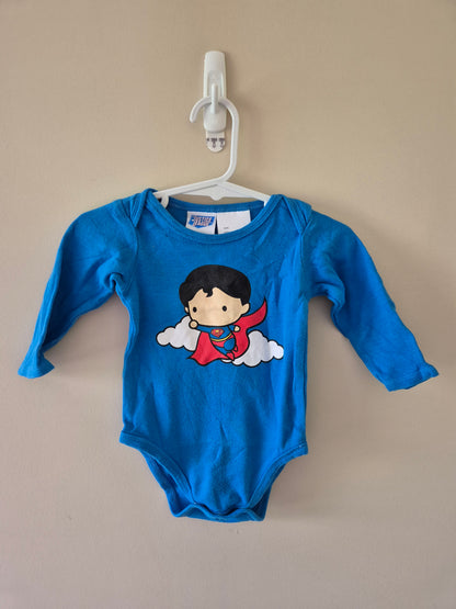 Superman Long Sleeve Bodysuit Size 0