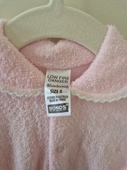 BONDS Pink Terry Towel Wondersuit 💗 - Size 0
