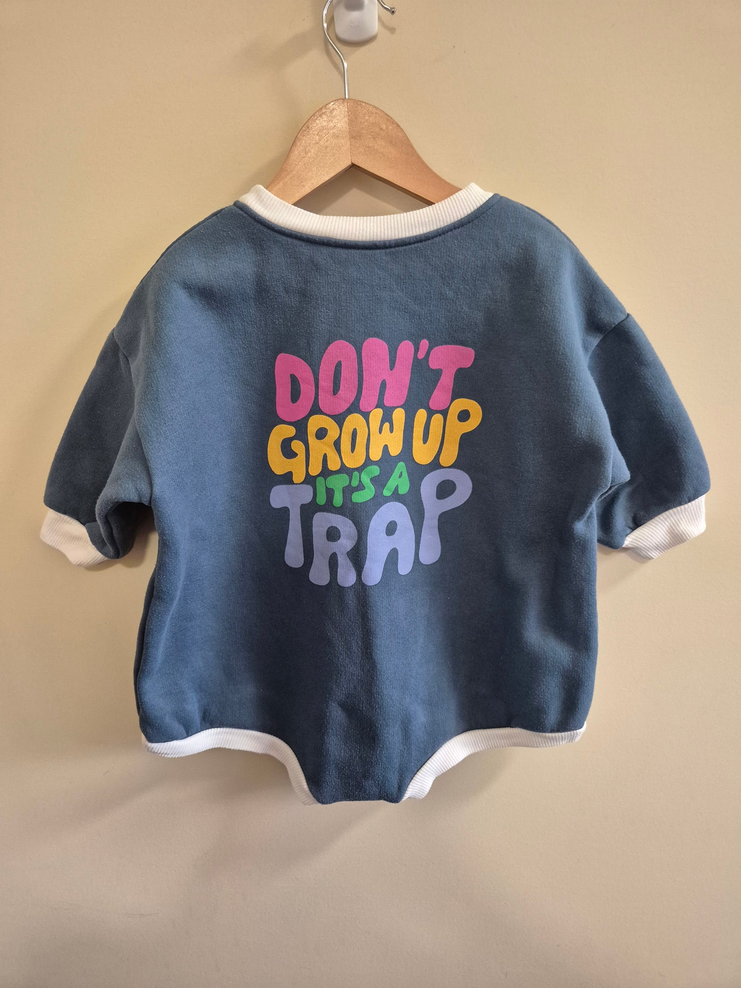 Nu Natives "Don't Grow Up It's A Trap" Romper Size 1-2