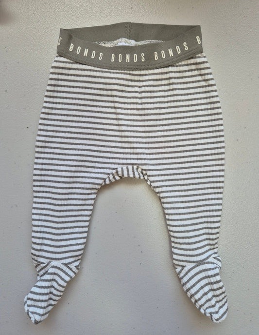 Newborn Ribbed Closed foot leggings
