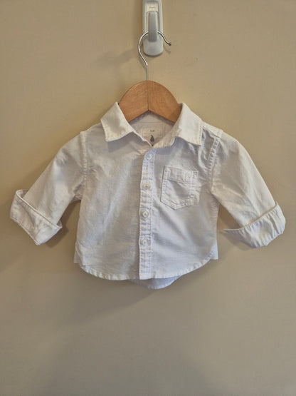 Country Road Linen White Long Sleeve Shirt Size 00
