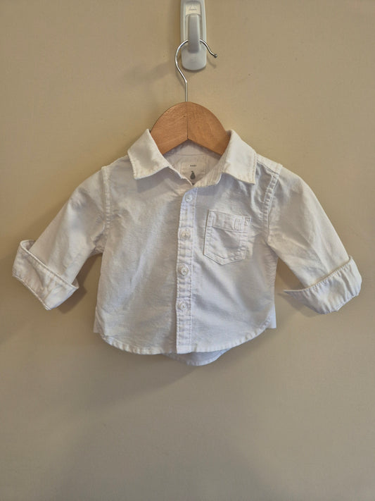 Country Road Linen White Long Sleeve Shirt Size 00