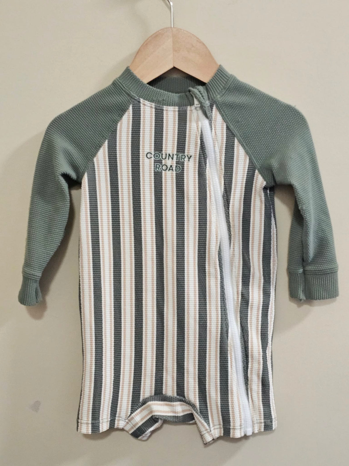 Country Road Baby Stripe Logo Swimsuit Size 0