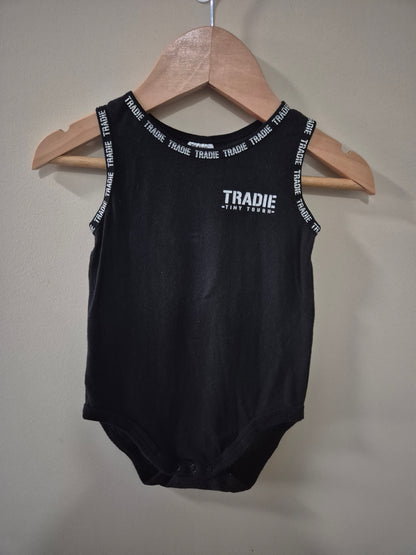 Tradie Black Singlet Bodysuit Size 00
