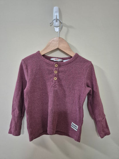 Jack & Milly Long Sleeve Maroon Shirt Size 1